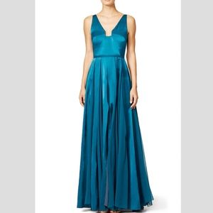 Halston Teal Twirl Gown